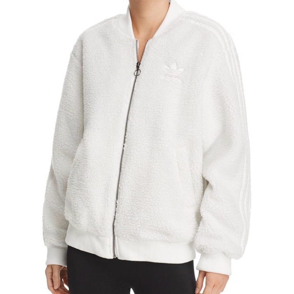 adidas Jackets & Blazers - Adidas Women's White Teddy Jacket